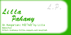 lilla pahany business card